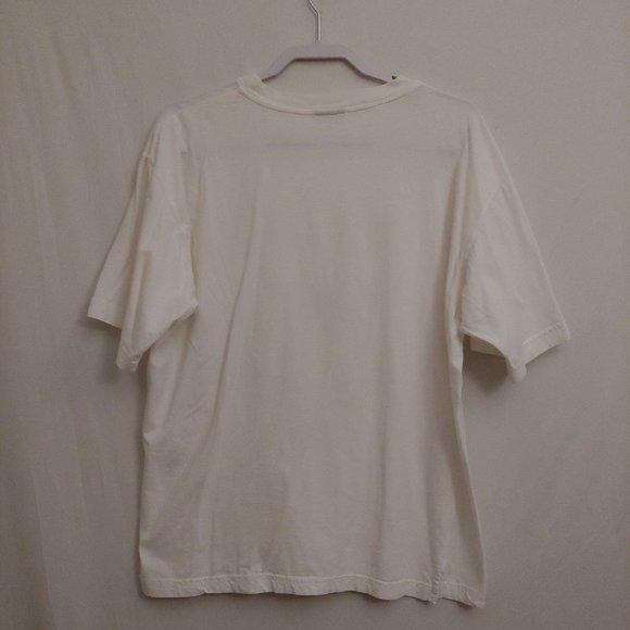 MCM  Womens White Swarovski Crystals Logo Short Sleeve T-Shirt XL - Picture 8 of 10